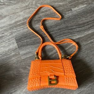 Orange embossed Leather mini bag New New
